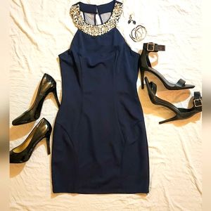 Embellished Navy blue mini dress. Size 5